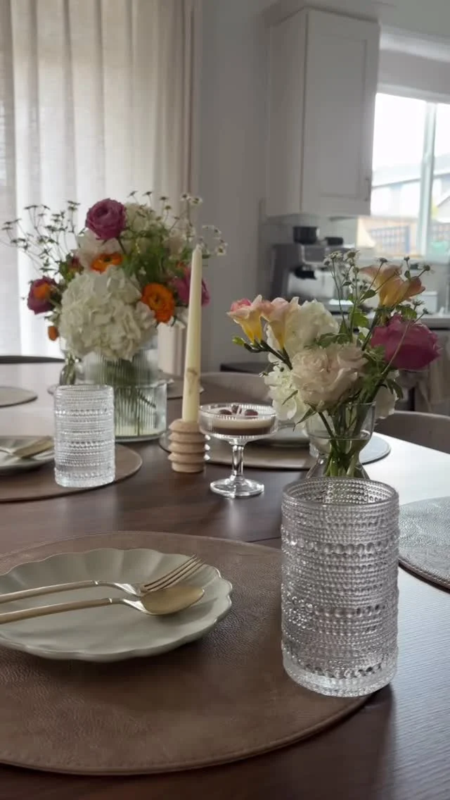 Set up my dining table for spring hosting ✨🍽️